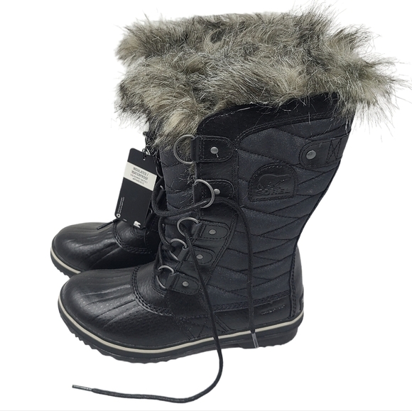 SOREL Tofino II' Faux Fur Lined Waterproof Boot Black Women’s Size 6.5 FLAWED - Picture 8 of 11